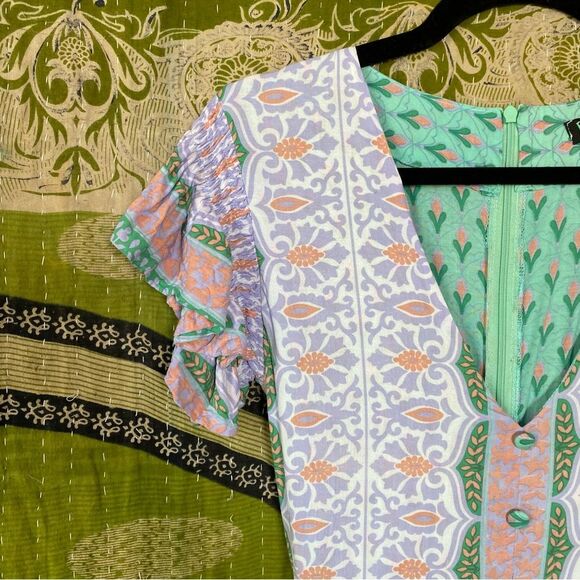 Buddha Sayulita Mint/ Purple Weekend Getaway Jumpsuit Size Medium - Picture 3 of 16